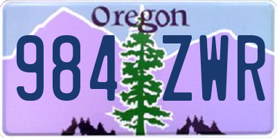 OR license plate 984ZWR