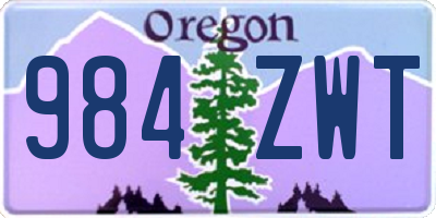 OR license plate 984ZWT