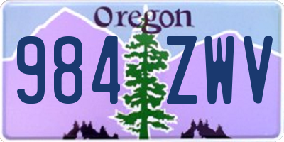 OR license plate 984ZWV