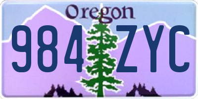 OR license plate 984ZYC