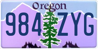 OR license plate 984ZYG