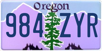OR license plate 984ZYR