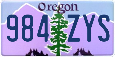 OR license plate 984ZYS