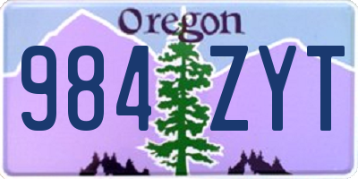 OR license plate 984ZYT