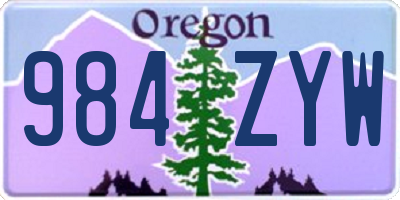 OR license plate 984ZYW
