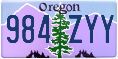 OR license plate 984ZYY