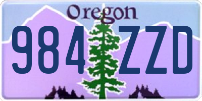 OR license plate 984ZZD