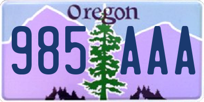OR license plate 985AAA