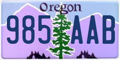 OR license plate 985AAB