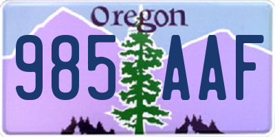 OR license plate 985AAF