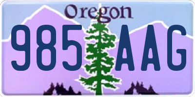 OR license plate 985AAG
