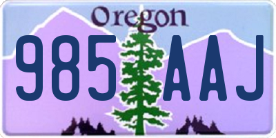 OR license plate 985AAJ