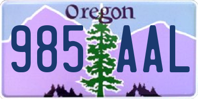 OR license plate 985AAL