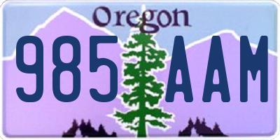OR license plate 985AAM
