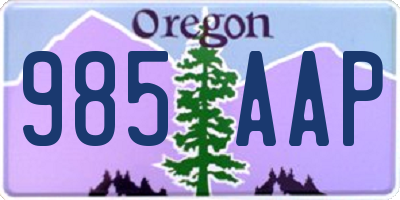 OR license plate 985AAP