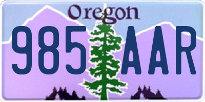 OR license plate 985AAR