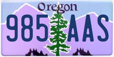 OR license plate 985AAS