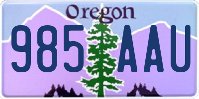 OR license plate 985AAU