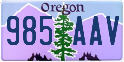 OR license plate 985AAV
