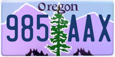 OR license plate 985AAX