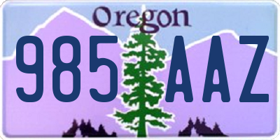 OR license plate 985AAZ
