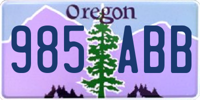 OR license plate 985ABB