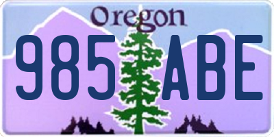 OR license plate 985ABE