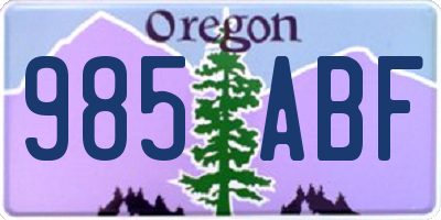 OR license plate 985ABF