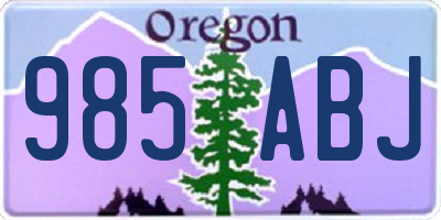 OR license plate 985ABJ