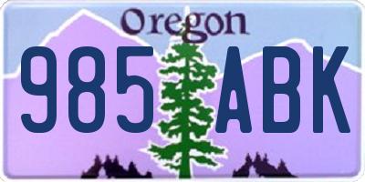 OR license plate 985ABK