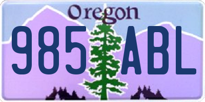OR license plate 985ABL