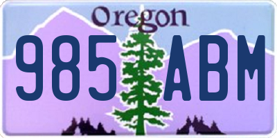 OR license plate 985ABM