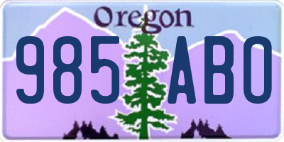 OR license plate 985ABO