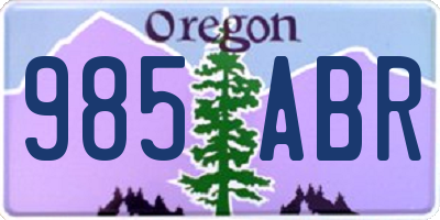 OR license plate 985ABR