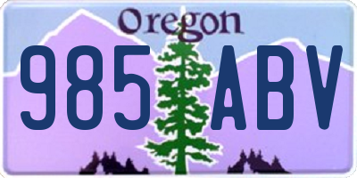 OR license plate 985ABV