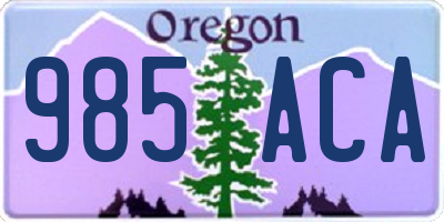 OR license plate 985ACA