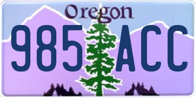 OR license plate 985ACC