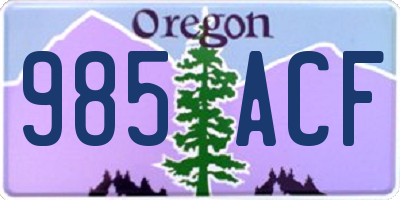 OR license plate 985ACF