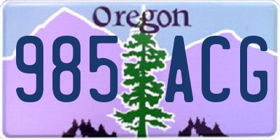 OR license plate 985ACG