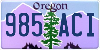 OR license plate 985ACI
