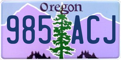 OR license plate 985ACJ