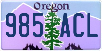 OR license plate 985ACL