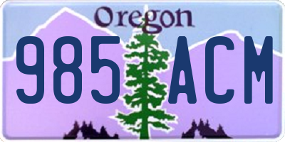OR license plate 985ACM
