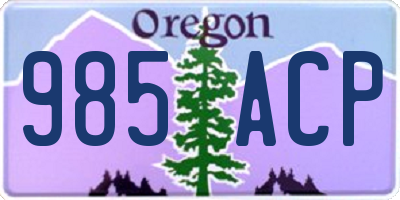 OR license plate 985ACP