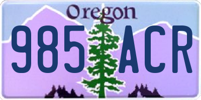 OR license plate 985ACR