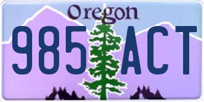 OR license plate 985ACT