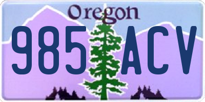 OR license plate 985ACV