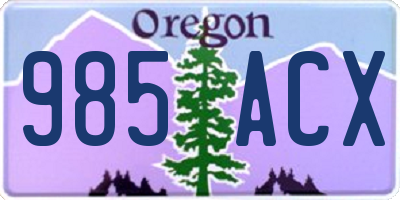 OR license plate 985ACX