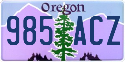 OR license plate 985ACZ