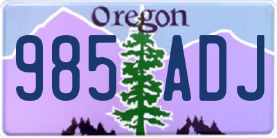 OR license plate 985ADJ